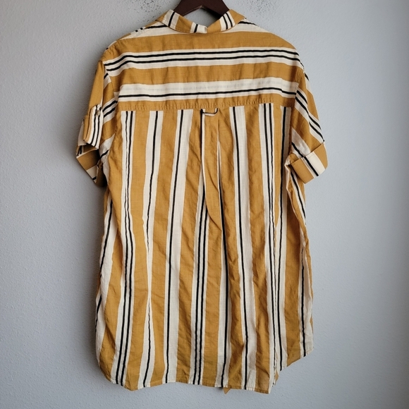 Sezane Celia Dress in Ochre, Ecru and Black stripes size S - Picture 11 of 13